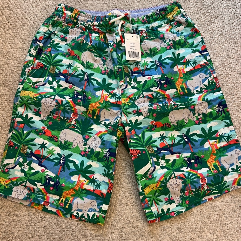 Boys Boden Colorful Jungle Print Shorts